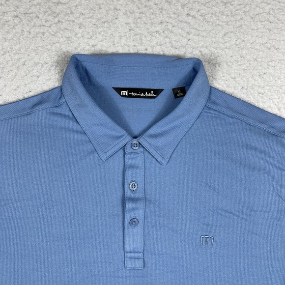Travis Mathew Polo Shirt Mens XL Blue Golf Preppy‎ Casual Vacation Travel Work - Picture 3 of 13